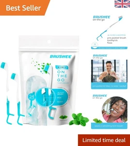 Convenient Prepasted Mini Toothbrushes with Floss & Pick - Perfect for Travel - Picture 1 of 12