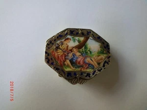 Vintage Italian 800 Silver Enameled Box - Picture 1 of 12