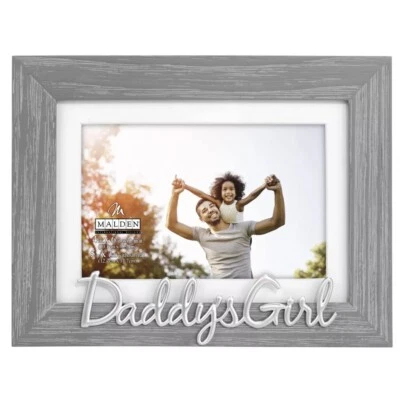 Malden International Designs 5X7 Daddy’s Girl Gray Distressed Modern Photo Frame - Image 1 of 4