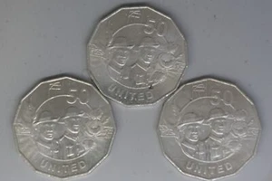 2018 - Australia - 50 Cent Coins * 3 - ANZAC - United * 3 - gVF / EF - Picture 1 of 2