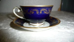 Taza de moca de fábrica de porcelana REICHENBACH con cobalto real Turingia RDA, 725/332 - Imagen 1 de 11