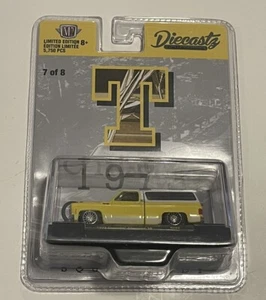 M2 1/64 1973 Chevrolet Cheyenne 10 Truck Diecastz Exclusive "T" Bright Yellow - Picture 1 of 2