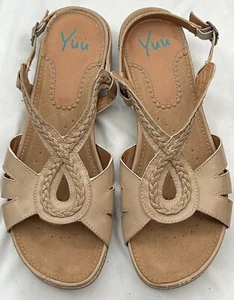 Yuu Womens Beige Sandals Size 11M Comfort Adjustable GUC - Picture 1 of 4