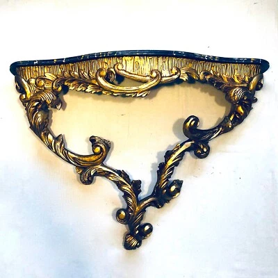 Antigua mesa consola georgiana rococó tallada dorada colgada en la pared Foto 1 de 4