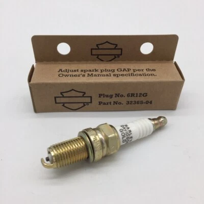 OEM HARLEY DAVIDSON GOLD SPARK PLUG 6R12G 1 PACK - 32365-04 [ NEW ] - Image 1 of 3