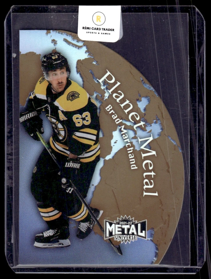 2021-22 Skybox Metal Universe Planet Metal Brad Marchand Boston Bruins #PM-18 - Image 1 of 2