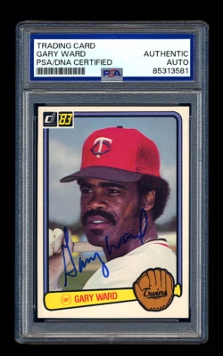 GARY WARD SIGNED 1983 DONRUSS PSA/DNA AUTOGRAPHED MINNESOTA TWINS ALL STAR - Image 1 of 2