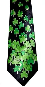 FOUR LEAF CLOVER NECKTIE NEW LUCKTIE FOR A LUCK GUY WINNER RACE ACE - Foto 1 di 1