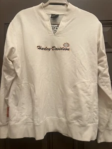 Ladies Harley Davidson Motor Cycles Pull Over V Neck Sweatshirt Kokomo IN XL - Picture 1 of 6