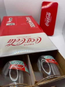 Vtg Coca-Cola Coke Machine Tin with 4 Piece 8oz Anchor Hocking Glass Set, 1999 - Picture 1 of 11