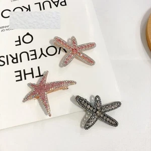 Barritas de estrellas de mar con diamantes de imitación resbaladizos rosados y Clr, metal de pistola y clr, o rosa y resbaladizos al aceite - Imagen 1 de 7