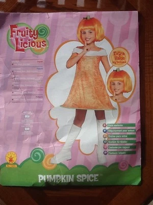 RUBIES Halloween Costume GIRLS PUMPKIN SPICE Orange Hoop Dress & Boots MED 8-10 - Image 1 of 4