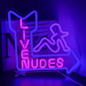 Looklight Live Nudes Neon Sign,Girl Neon Sign,Neon Sign for Room,Neon Light Sign - Picture 1 of 12