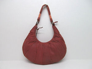 Authentic Stamp 10 Brown Faux Leather Hobo Shoulder Bag