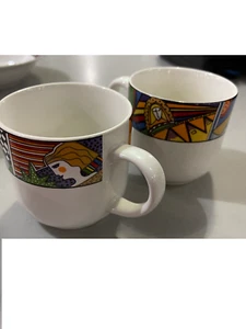 5 Vintage Vitromaster Metropolitan Cups Pattern of faces Art deco - Picture 1 of 1