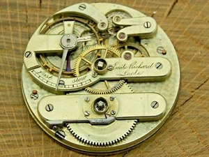 Antique Pocket Watch Movement Emile Richard Locle Jules Jurgensen 15j KWKS - Picture 1 of 4