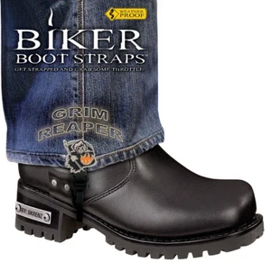 Harley-Davidson Boot 6" Grim Reaper Motorcycle Boot Straps - Foto 1 di 4