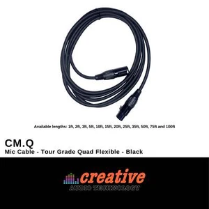 (M1) Cavo Microfono CM.Q - Tour Grade Quad Flessibile - Nero - da 1ft a 100ft (Cavo Mic - Foto 1 di 2