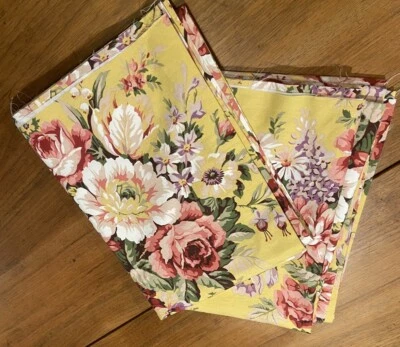 Paneles de cortina vintage Ralph Lauren Sophie Brooke cortina amarillo floral - LEER Foto 1 de 4