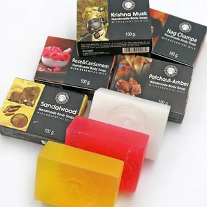 Pflanzenseife Song of India Seife Nag Champa Patchouli Sandelholz 100g Indien - Bild 1 von 8