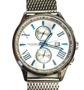 RELOJ AKRIBOS PARA HOMBRE AK905SS - SILVERTONE - CORREA DE MALLA - NUEVO - Imagen 1 de 5