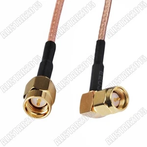 SMA Male Right Angle to SMA Male Plug Connector Lot RF Pigtail Coax Cable RG316 - Picture 1 of 3
