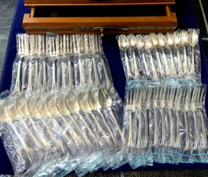 Tuttle Onslow Sterling Silver 5-pc NEW Service for 10+, Massive Chest, 52 pcs - Picture 1 of 22