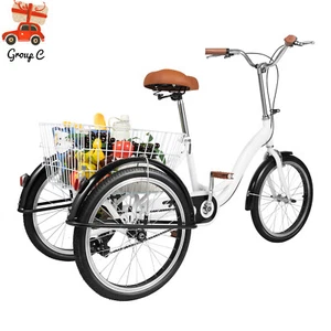 20 Zoll Dreirad für Erwachsene 3 Räder Fahrrad Seniorenrad mit Einkaufskorb DHL - Photo 1/12