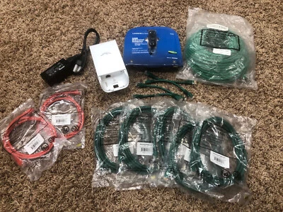 Lot: Linksys USB Ethernet Adapter Model USB300M Ubiquitous Poe Patch Cables 100’ - Image 1 of 4