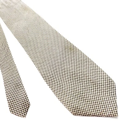 Kenneth Cole Silk Tie Brown Tan Geometric Woven - Image 1 of 4