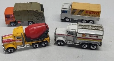 Camión de basura Matchbox Peterbilt 1981 camión de cemento + camión de combustible, camión de transporte Foto 1 de 4