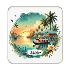 Imán de nevera Kerala Backwaters, India | Recuerdo de viaje regalo coleccionable - Imagen 1 de 5