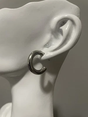 One Pair Sterling Silver Nickel Free Half Hoop Earrings - Image 1 of 4