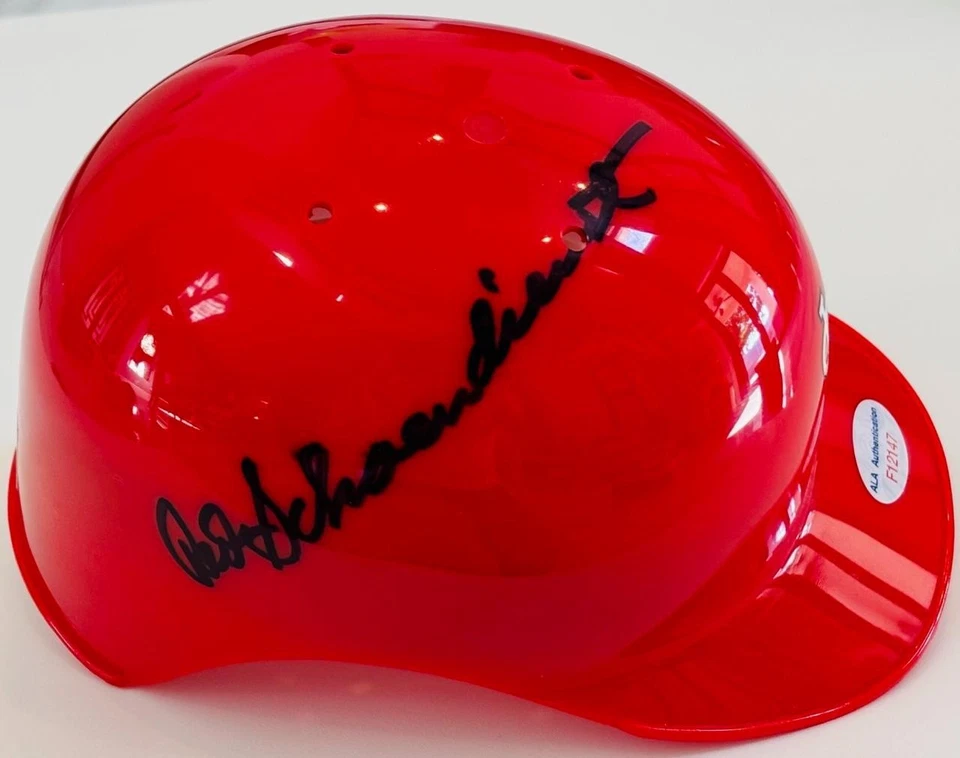 Бейсбольный мини-шлем с автографом RED SCHOENDIENST St. Louis Cardinals ALA F12147 - Изображение 1 из 1