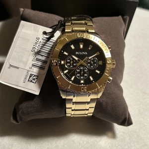 Orologio Bulova Uomo Quarzo Cronografo Oro Sportivo 43 MM 97A165 - Foto 1 di 10