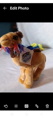 plush camel toy with a tag that says "Holy Land". - Image 1 of 4