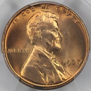 1937 PCGS MS66RD Lincoln Cent 41351562 - Picture 1 of 3