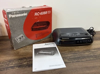 Panasonic sure Alarm Clock Radio RC6088 Black Digital Display AM FM New Open Box - Image 1 of 4