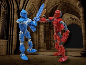 Retired 2004 Lego Knights Kingdom II (#8783) Jayko & (#8785) Santis Figure Sets - Picture 1 of 16