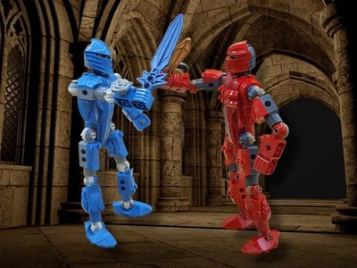 Retired 2004 Lego Knights Kingdom II (#8783) Jayko & (#8785) Santis Figure Sets - Image 1 of 4