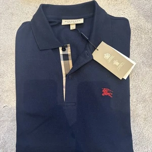 Nuevo con etiquetas Polo Burberry London Azul Marino Mediano - Imagen 1 de 5