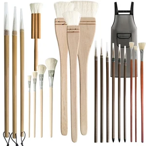 20 Stck. Keramik Glasur Pinsel, verschiedene Formen Wolle Kunst Pinsel Werkzeug mit... - Bild 1 von 7