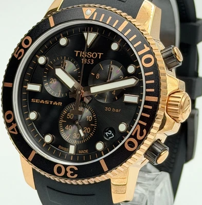 Reloj para hombre TISSOT Seastar 1000 cronógrafo esfera negra/dorada T120.417.37.051.00 Foto 1 de 4