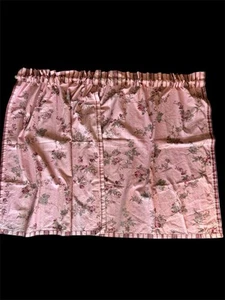 Par de Cortinas de Café Cottagecore Forradas Hechas a Mano De Colección Reversibles Rosa Floral Rayas - Imagen 1 de 10