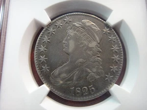 Medio dólar de plata busto tapado de Estados Unidos 1825 50c clasificación NGC detalles XF - Imagen 1 de 4