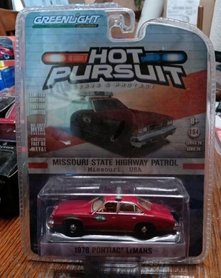 Greenlight Hot Pursuit 1976 Pontiac LeMans 1:64 Diecast Car Missouri State HP - Image 1 of 4
