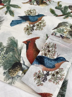 2 Pottery Barn Winter Fauna Throw Pillow Cover 20x20 Pair Birds Holiday - Image 1 of 4