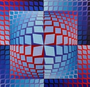 Victor VASARELY Original heliogravure "Quasar-Zett", 1972 - Picture 1 of 8