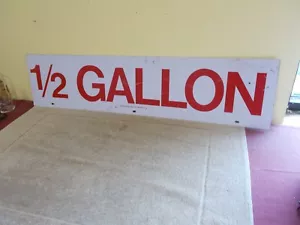 INSEGNA STAZIONE DI SERVIZIO VINTAGE 1/2 GALLONE METALLO PUBBLICITARIA DOPPIA FACCIA GASOLIO - Foto 1 di 19