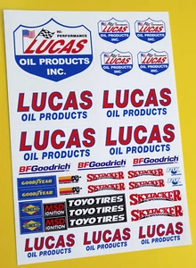 10th scale RC LUCAS OIL retro stickers decals desert racer rally set - Picture 1 of 2